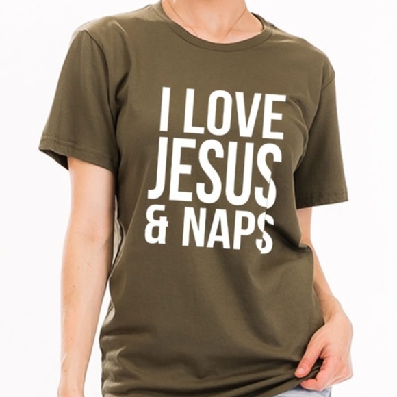 I Love Jesus & Naps Graphic Tee - Picture 1 of 5